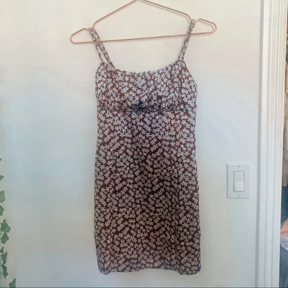 Pacsun Blue and Brown Floral Dress Pacsun Blue and Brown Floral Dress